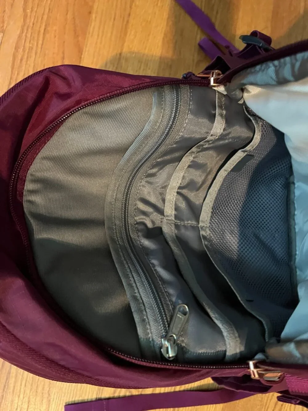 The North Face Recon 30L Luxe Backpack - Plum/Burgundy with Rose Gold Accents